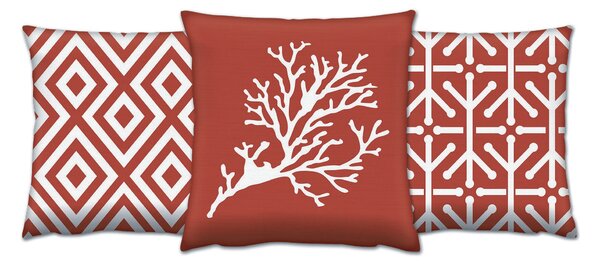 ASIR Dekorační polštářky ČERVENÉ VZORY 43 cm polyester-bavlna