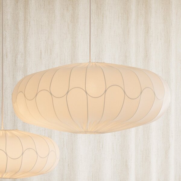 Závěsná svítidlo Globen Lighting, stmívatelné, Bílá, Obývací pokoj, Tkanina / Textil, Skandinávský