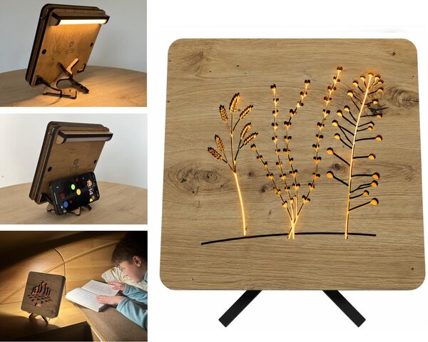 "Kokoška" lampa 19x19cm provedení povrchu: dub světlý