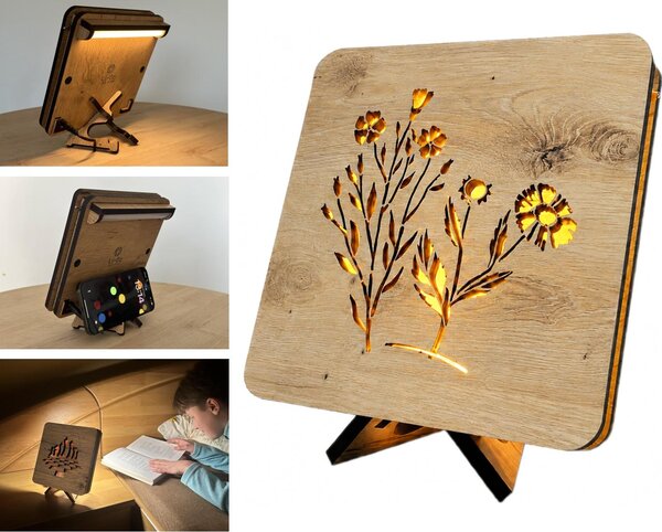 "Hvozdík" lampa 19x19cm provedení povrchu: dub světlý