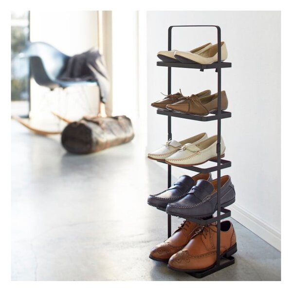 Černý kovový stojan na boty Tower Shoe Rack – YAMAZAKI