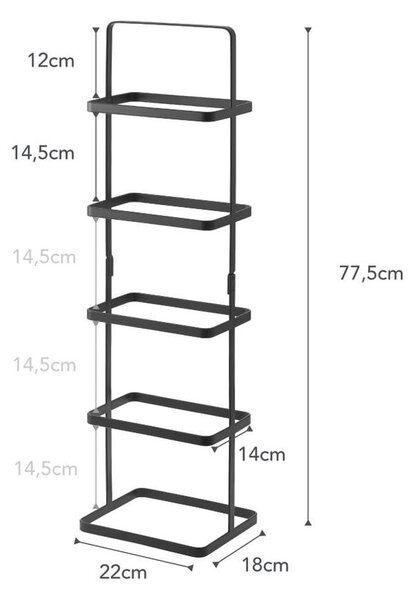 Černý kovový stojan na boty Tower Shoe Rack – YAMAZAKI