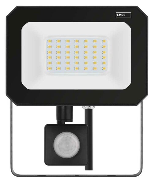 EMOS LED reflektor SIMPO s pohybovým čidlem, 30 W, černý, neutrální bílá ZS2333