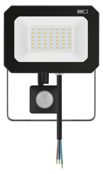 EMOS LED reflektor SIMPO s pohybovým čidlem, 30 W, černý, neutrální bílá ZS2333