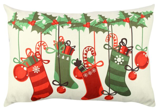 ASIR Dekorativní polštářek VÁNOČNÍ PUNČOCHY 33 cm polyester-bavlna