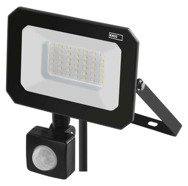 EMOS LED reflektor SIMPO s pohybovým čidlem, 30 W, černý, neutrální bílá ZS2333