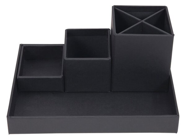 Tmavě šedý 4dílný stolní organizér na psací pomůcky Bigso Box of Sweden Lena