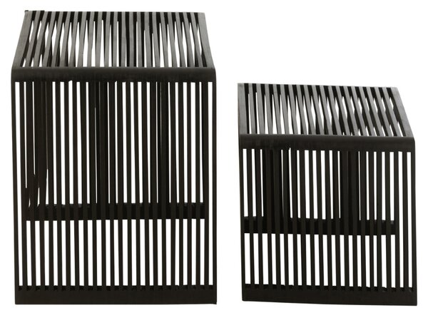 Set dvou černých dřevěných konferenčních stolků J-line Yella 50 x 45/40 x 40 cm