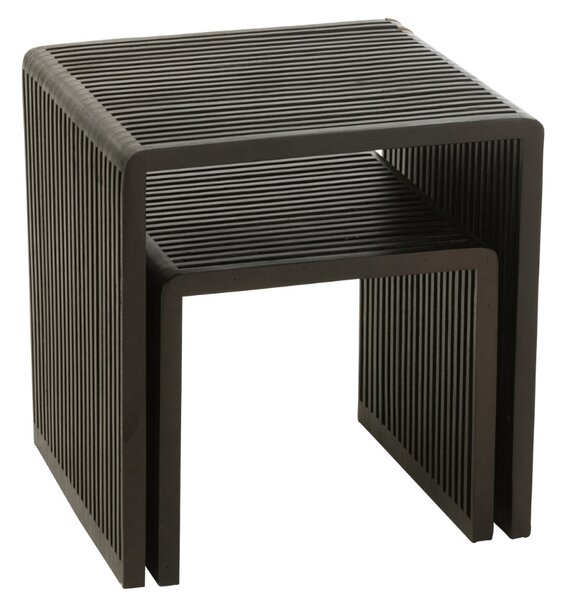 Set dvou černých dřevěných konferenčních stolků J-line Yella 50 x 45/40 x 40 cm