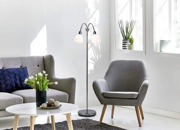 Nordlux - Stojací lampa RAY 2xE14/25W/230V lesklý chrom