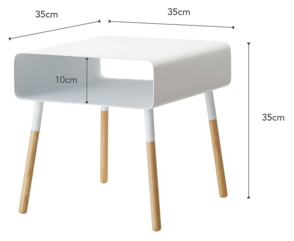Bílý odkládací stolek YAMAZAKI Plain, výška 35 cm