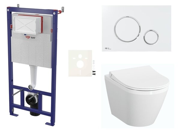 Cenově zvýhodněný závěsný WC set SAT do lehkých stěn / předstěnová montáž+ WC VitrA Integra SIKOSSINTRESU70K