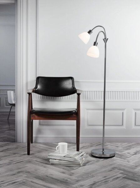 Nordlux - Stojací lampa RAY 2xE14/25W/230V lesklý chrom