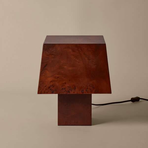 Stolní lampa ferm LIVING, Burl, Dřevo, Obývací pokoj, Dřevo, Moderní