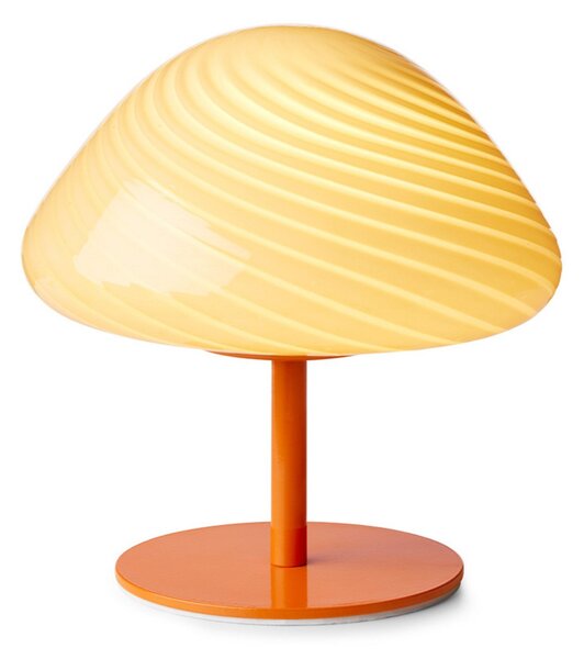 Stolní lampa Halo Design, Oranžová, Obývací pokoj, Sklo