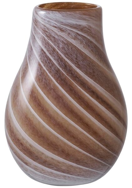 Nordic Living Hnědá skleněná váza Bawo 16 cm