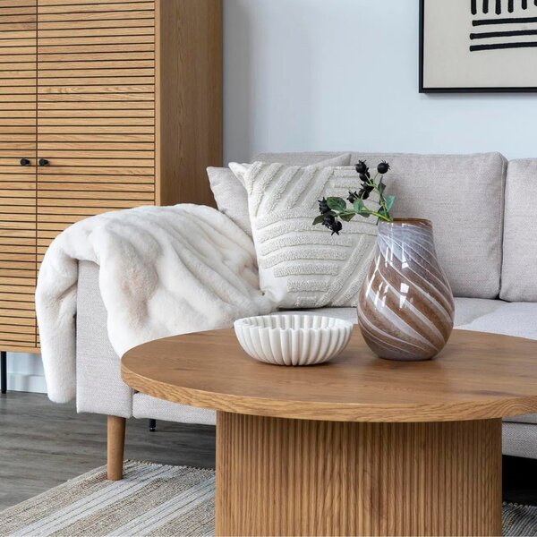 Nordic Living Hnědá skleněná váza Bawo 16 cm