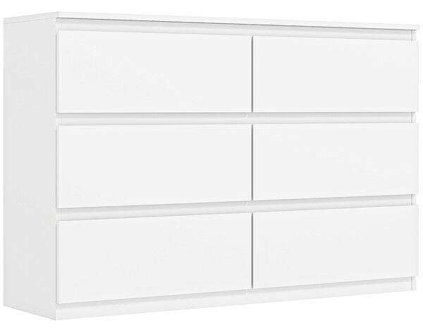 HOMCOM komoda s 3 zásuvkami, moderní bezúchytový design pro obývací pokoj, ložnici a předsíň – bílá (112 × 34 × 75 cm) | Aosom