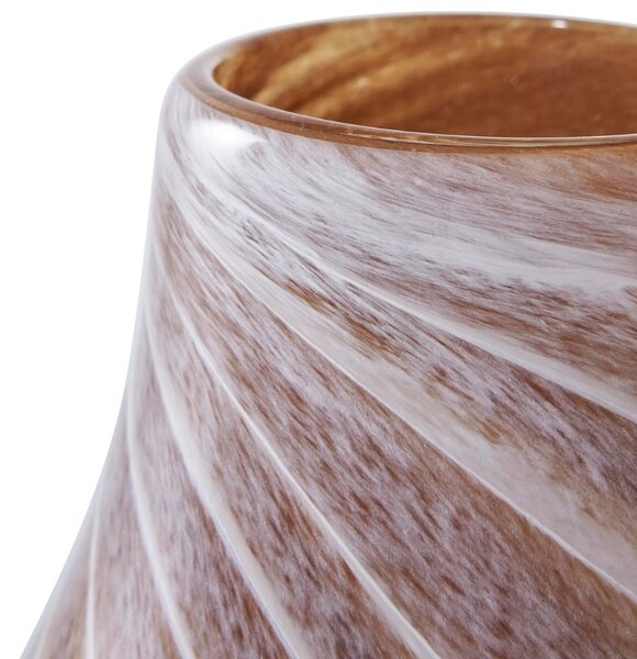 Nordic Living Hnědá skleněná váza Bawo 16 cm