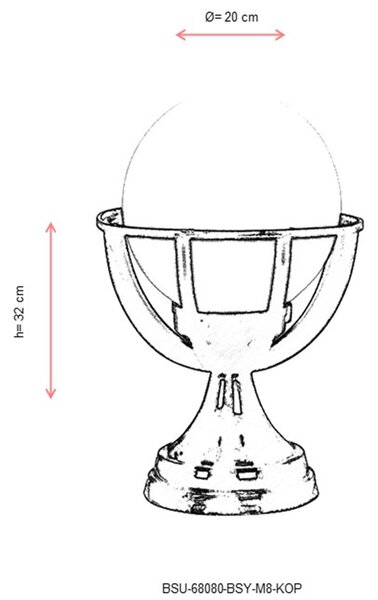 ASIR Venkovní lampa BSU-68080 černá