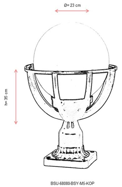 ASIR Venkovní lampa BSU-68080 černá
