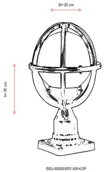 ASIR Venkovní lampa BSU-68080 černá