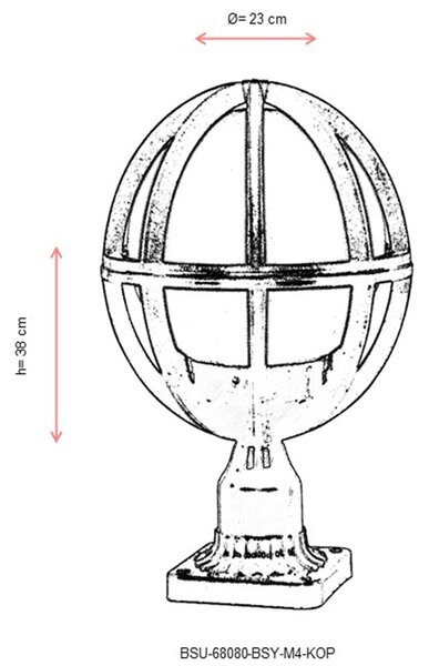 ASIR Venkovní lampa BSU-68080 černá