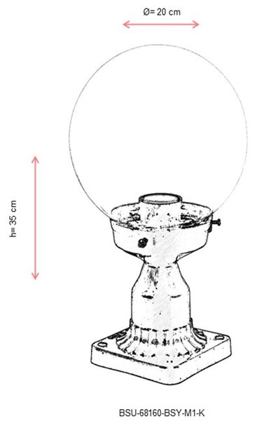 ASIR Venkovní lampa BSU-68160 černá