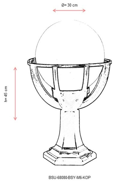 ASIR Venkovní lampa BSU-68080 černá