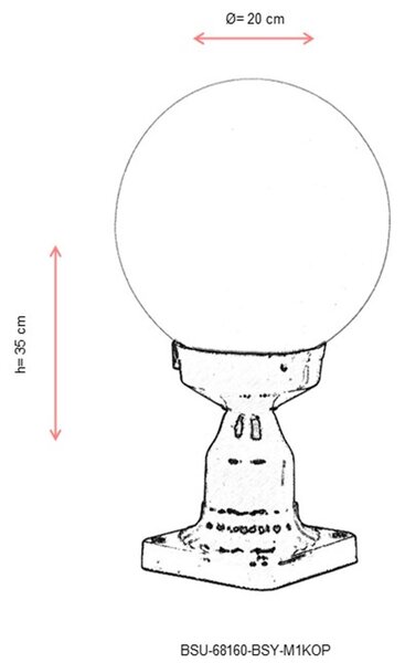 ASIR Venkovní lampa BSU-68160 černá