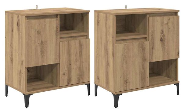 Konzole 2 ks Artisanový dub 60 x 35 x 70 cm Kompozitní dřevo 3415584