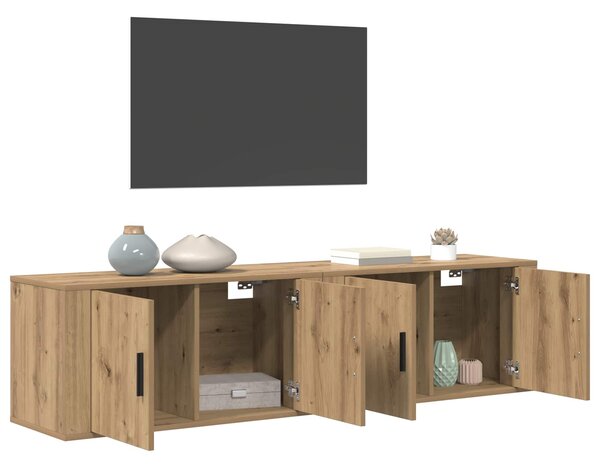 Nástěnný TV skříňový set 2 ks Artisanový dub Kompozitní dřevo 3415586