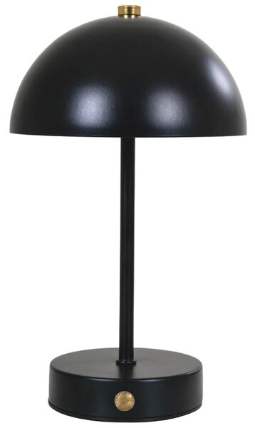 Nordic Living Černá kovová nabíjecí stolní LED lampa Halle