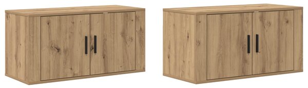 Nástěnný TV skříňový set 2 ks Artisanový dub Kompozitní dřevo 3415586