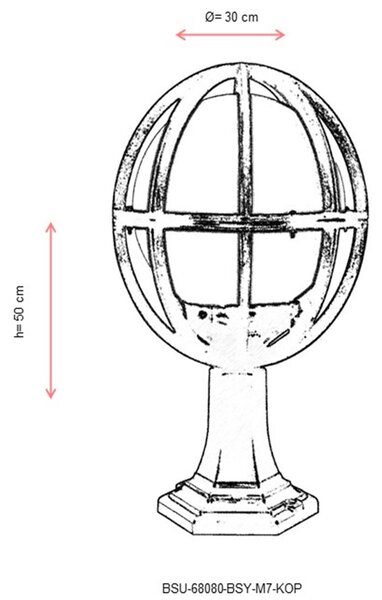 ASIR Venkovní lampa BSU-68080 černá