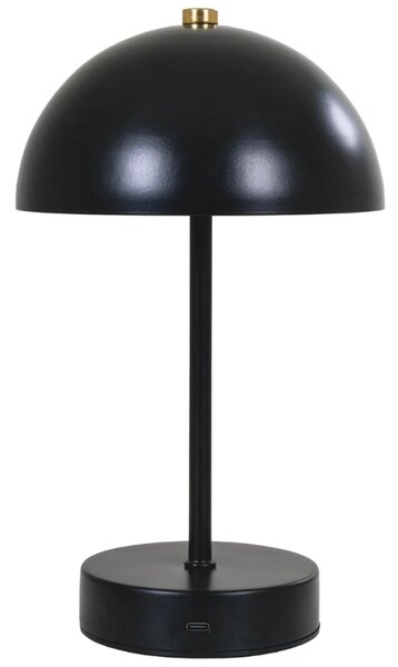 Nordic Living Černá kovová nabíjecí stolní LED lampa Halle