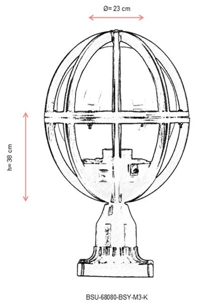 ASIR Venkovní lampa BSU-68080 černá