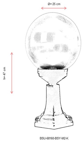 ASIR Venkovní lampa BSU-68160 černá