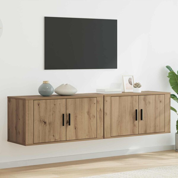 Nástěnný TV skříňový set 2 ks Artisanový dub Kompozitní dřevo 3415586