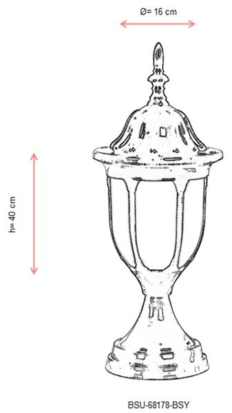 ASIR Venkovní lampa BSU-68178 černá