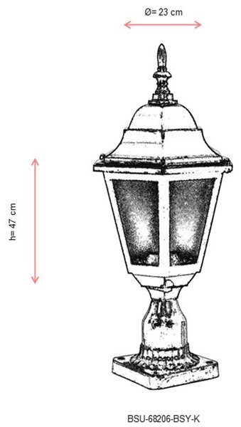 ASIR Venkovní lampa BSU-68206 černá