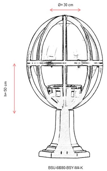 ASIR Venkovní lampa BSU-68080 černá