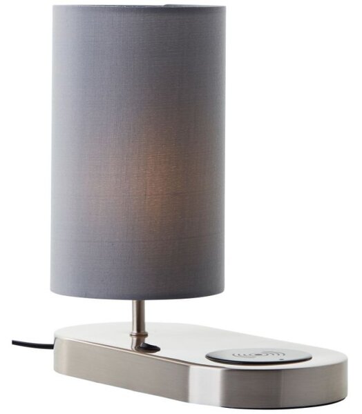 Brilliant 60091/68 Stolní lampa CLARIE šedá, bezdrátové nabíjení