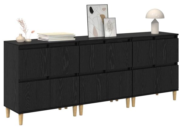Konzole 3 ks Černý dub 60 x 35 x 70 cm Kompozitní dřevo 3415591