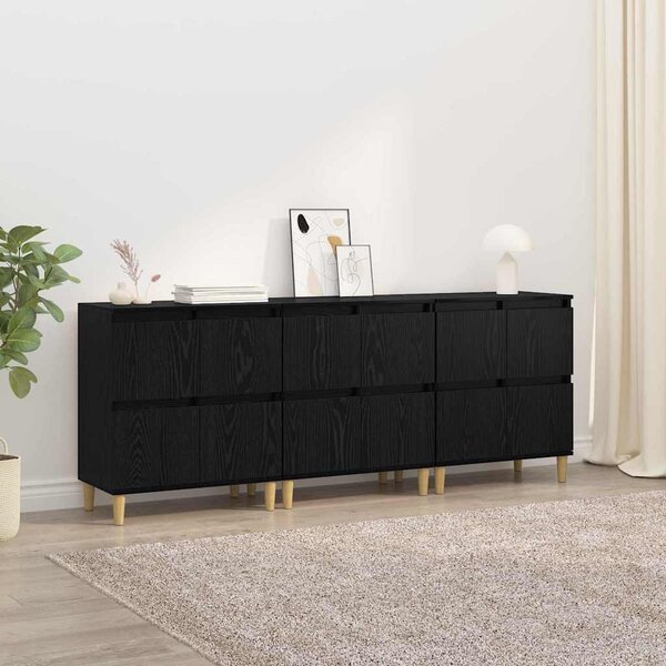 Konzole 3 ks Černý dub 60 x 35 x 70 cm Kompozitní dřevo 3415591
