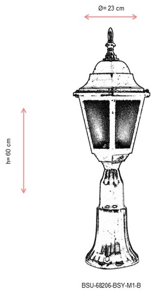 ASIR Venkovní lampa BSU-68206 černá