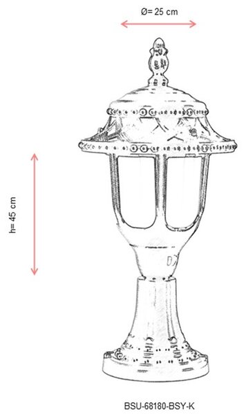 ASIR Venkovní lampa BSU-68180 černá