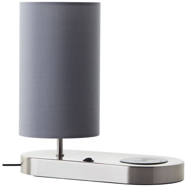 Brilliant 60091/68 Stolní lampa CLARIE šedá, bezdrátové nabíjení