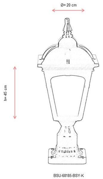 ASIR Venkovní lampa BSU-68185 černá