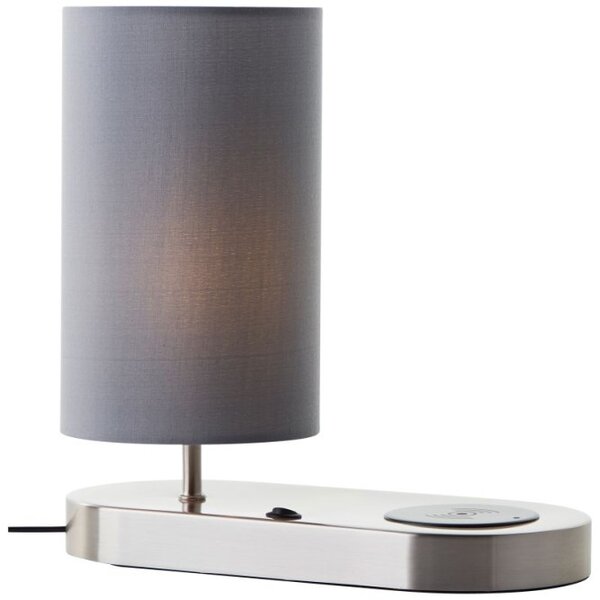 Brilliant 60091/68 Stolní lampa CLARIE šedá, bezdrátové nabíjení